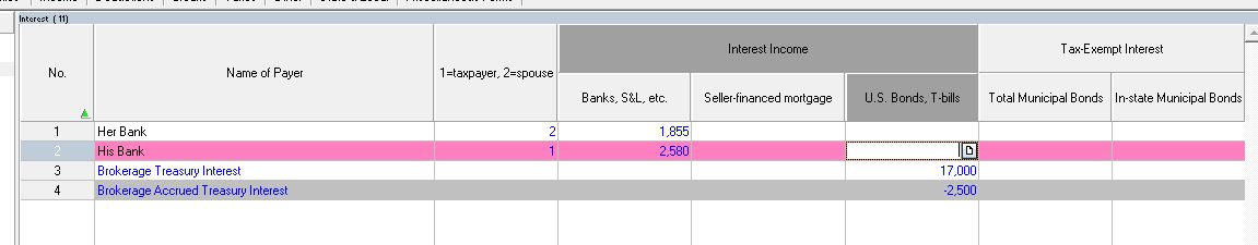 Taxable Accrued Treasury Interest Paid On 1040