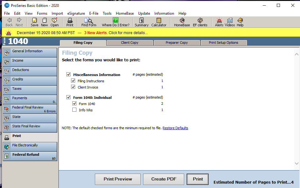 Pages to print displayed in Basic is misleading - Intuit Accountants ...