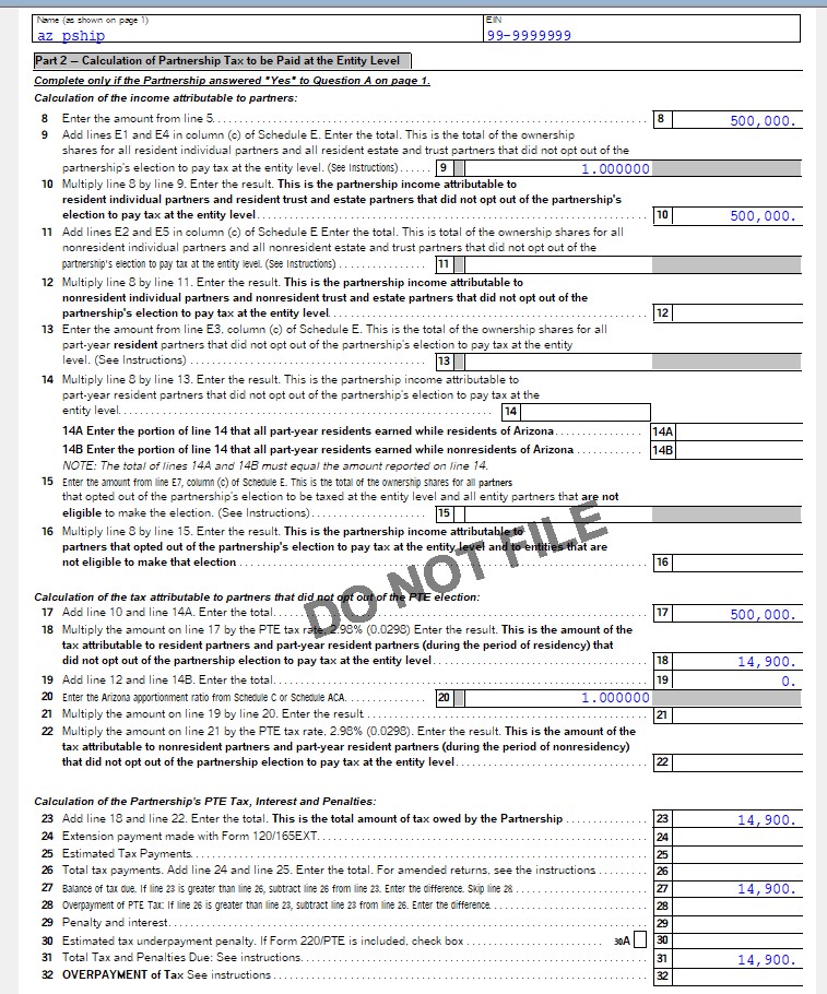 Answered: Pass Through Entity Tax - Partner Type Disregarded Entity ...