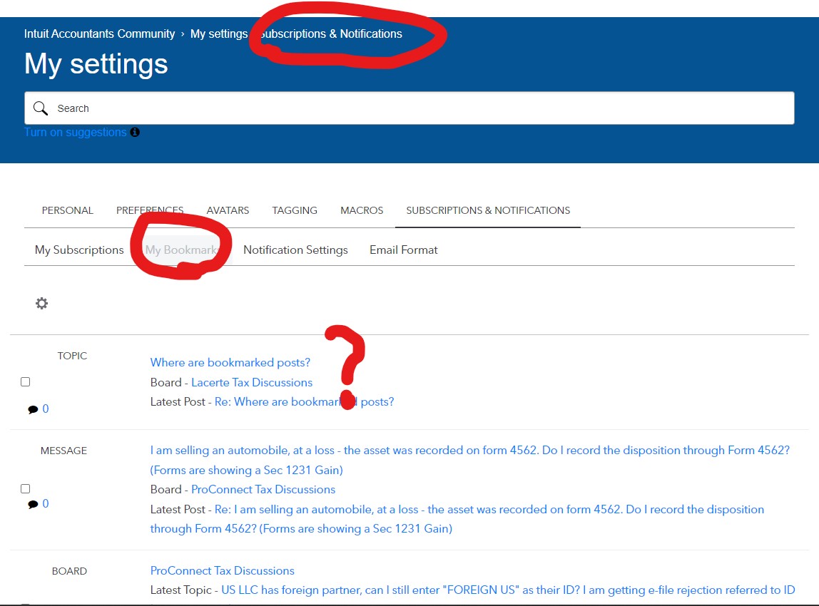 Answered: Where are bookmarked posts? - Intuit Accountants