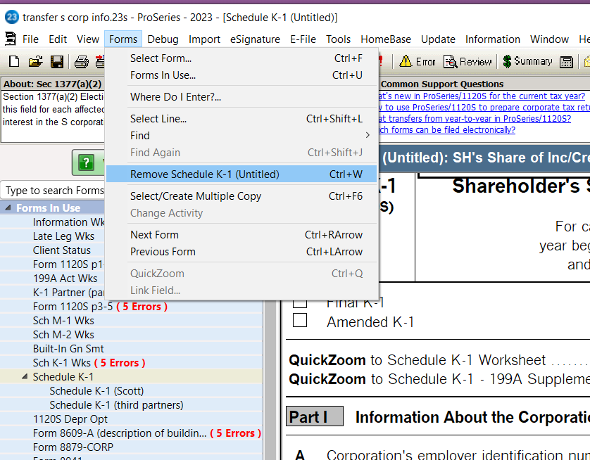 Answered: Investigating: K-1 Worksheet - remove a partner - Intuit ...